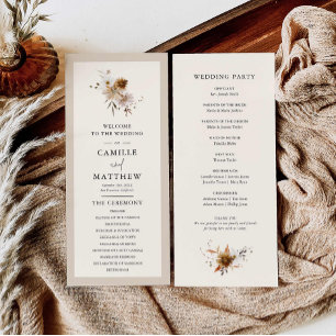 Programme de mariage floral d'automne
