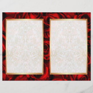 Programme de mariage floral de rose rouge bicarde