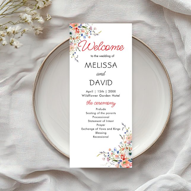 Programme de mariage floral élégant (Créateur téléchargé)