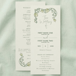 Programme de mariage floral élégant art nouveau vi