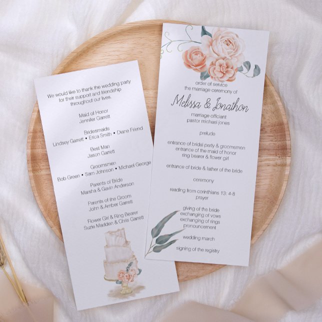 Programme de mariage floral élégant Bohème moderne (Créateur téléchargé)