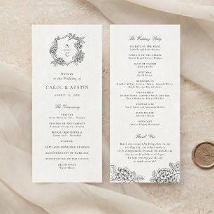 Programme de mariage Floral Elegant Hydrangea Cres