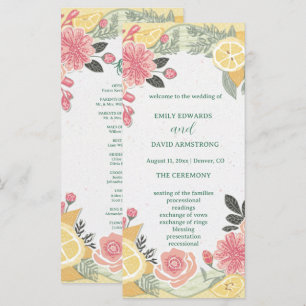 Programme de mariage floral élégant moderne simple