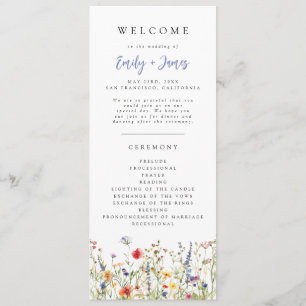 Programme de mariage floral estival audacieux