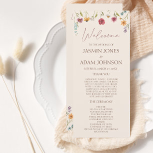 Programme de mariage floral Fleur sauvage simple e