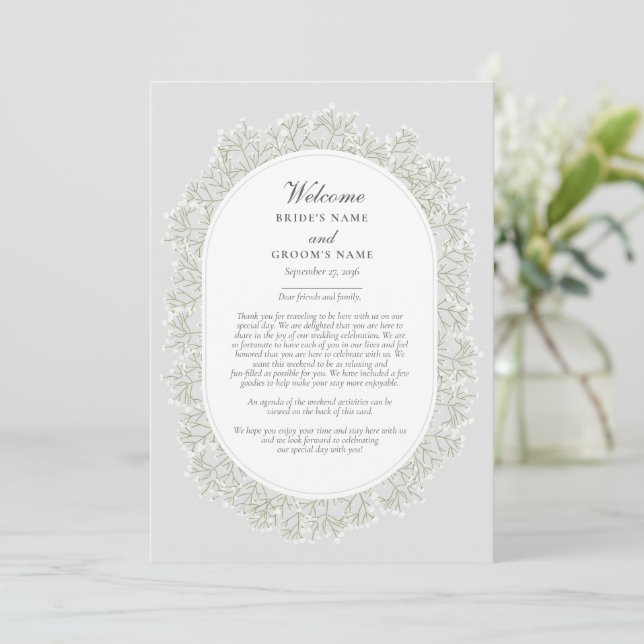 Programme de mariage floral Gypsophile souffle de  (Debout devant)