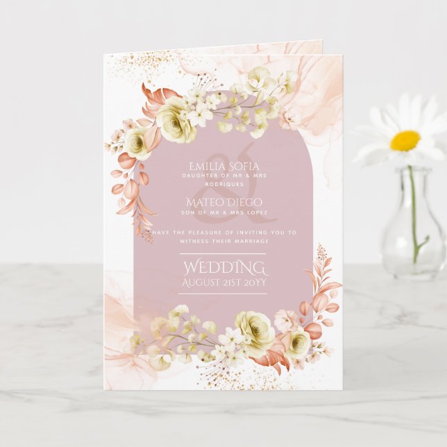Programme de mariage floral hispanique 4 pages Bil (Petite plante)
