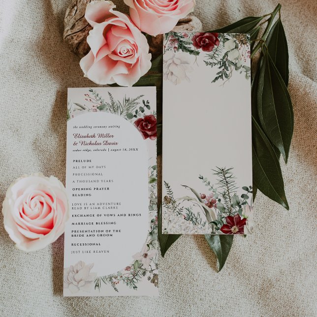 Programme de mariage floral hivernal | Épicéa & De (Créateur téléchargé)