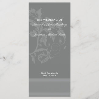 Programme de mariage floral - Mariage gris ardoise