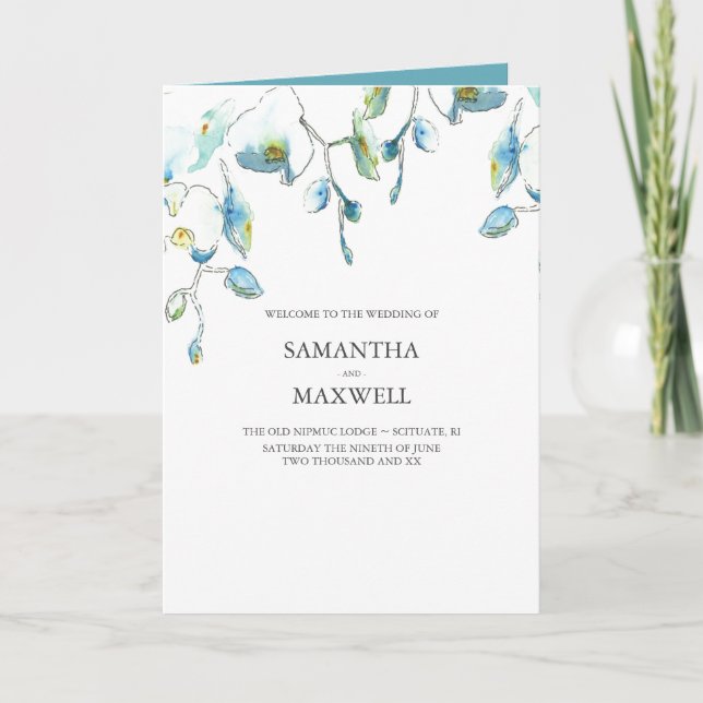 Programme de mariage floral Modèles (Devant)