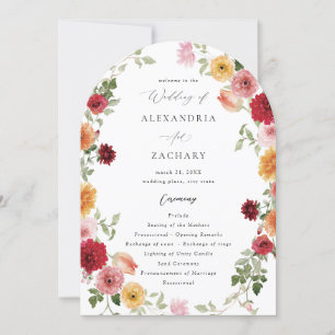 Programme de mariage floral multicolore d'été 2- A