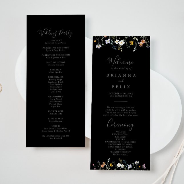 Programme de mariage floral multicolore sauvage no (Créateur téléchargé)
