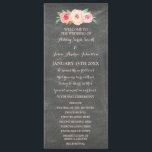 Programme de mariage floral Pink Chalkboard<br><div class="desc">Programme de mariage personnalisé en fleurs sauvages d'aquarelle vintage rose vif avec arrière - plan en tableau noir. Customisez ces cartes de cérémonie avec votre propre texte.</div>