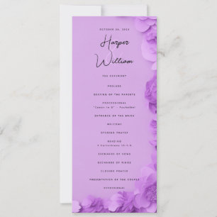 programme de mariage floral pourpre