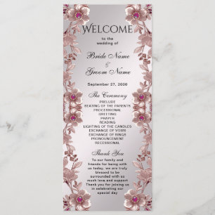 Programme de mariage floral rose
