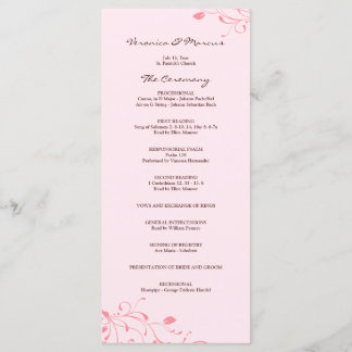 Programme de mariage floral rose