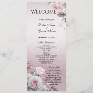 Programme de mariage floral rose blanc