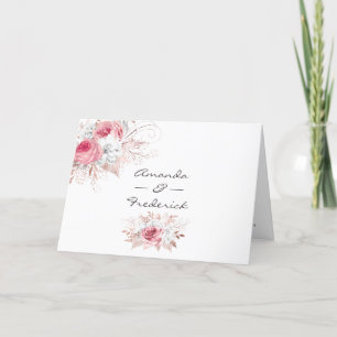Programme de mariage floral rose et Rose or