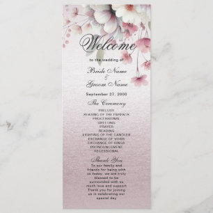 Programme de mariage floral rose moderne