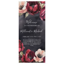 PROGRAMME DE MARIAGE FLORAL ROUGE ET NOIR ESTHÉTIQ
