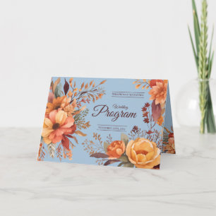 Programme de mariage floral rustique aquarelle d'a