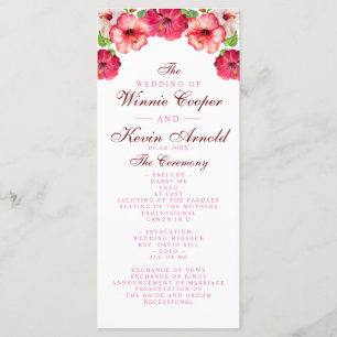 Programme de mariage floral tropical