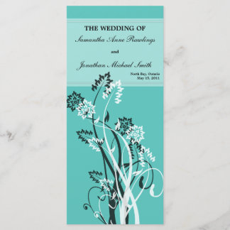 Programme de mariage floral turquoise