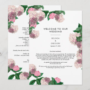 Programme de mariage floral verdoyant d'hortensia