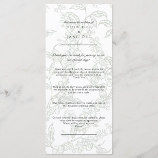 Programme de mariage floral vert