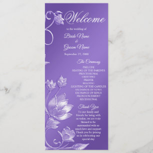 Programme de mariage floral violet élégant