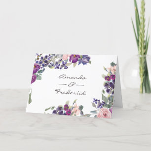 Programme de mariage floral violet et prune