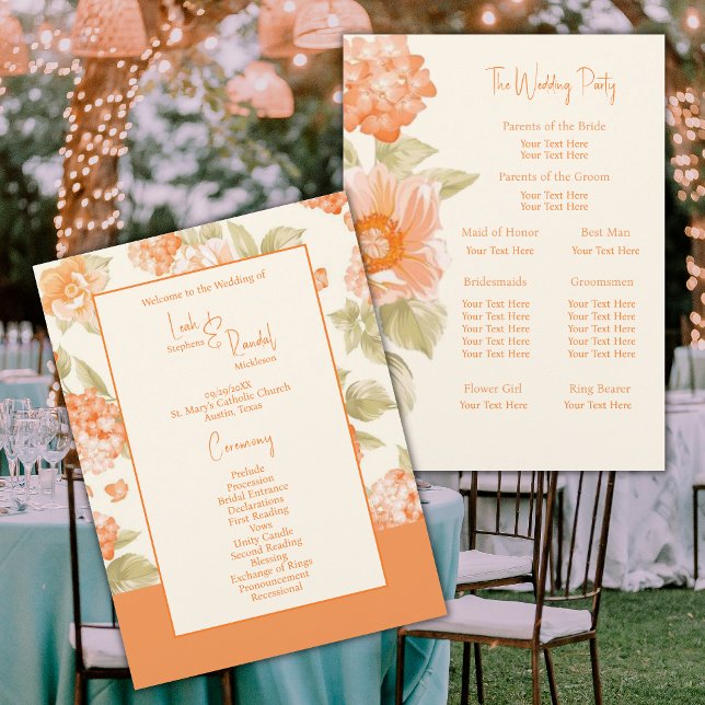 Programme de mariage Foral Orange (Créateur téléchargé)