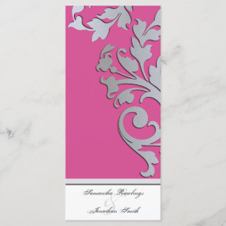 Programme de mariage - Fuchsia Pink & Silver Spark