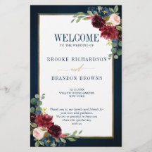 Programme de mariage géométrique Blush de la marin