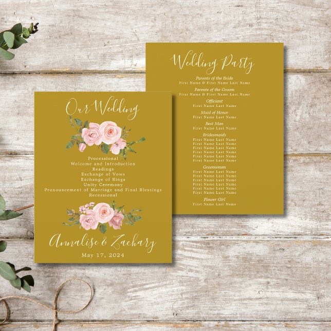 Programme de mariage Gold Blush (Créateur téléchargé)