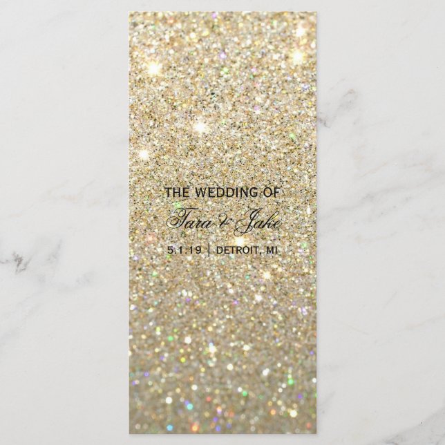 Programme de mariage - Gold Parties scintillant Fa (Devant)