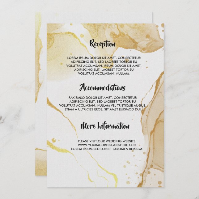 Programme de mariage Gold Watercolor (Devant / Derrière)