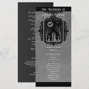 Programme de mariage gothique noir et gris avec vœ