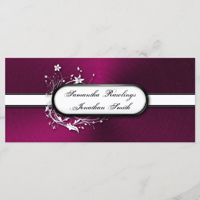 Programme de mariage - Gras Fleurs métalliques (Devant)