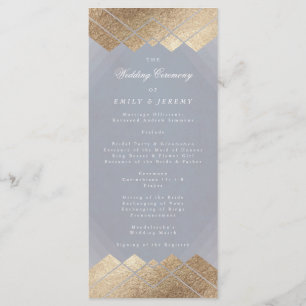 Programme de mariage Gray Gray Gatsby Géométrique