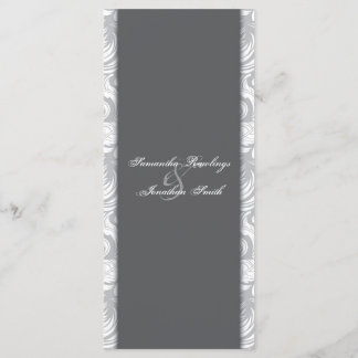 Programme de mariage - Gris blanc Élégant Floral