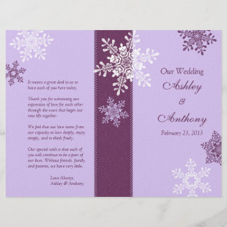 Programme de mariage hivernal des flocons de neige