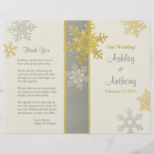 Programme de mariage hivernal Silver Gold Snowflak