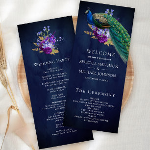 Programme de mariage indien floral bleu violet ave