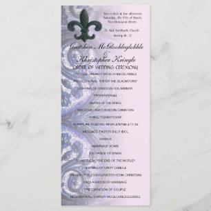 programme de MARIAGE indigo/rose "fer fleur de lis