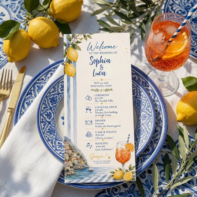 Programme de mariage Italien Citron Amalfi Coast (Créateur téléchargé)