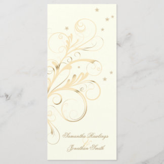 Programme de mariage Ivory Gold Floral Elegant Swi