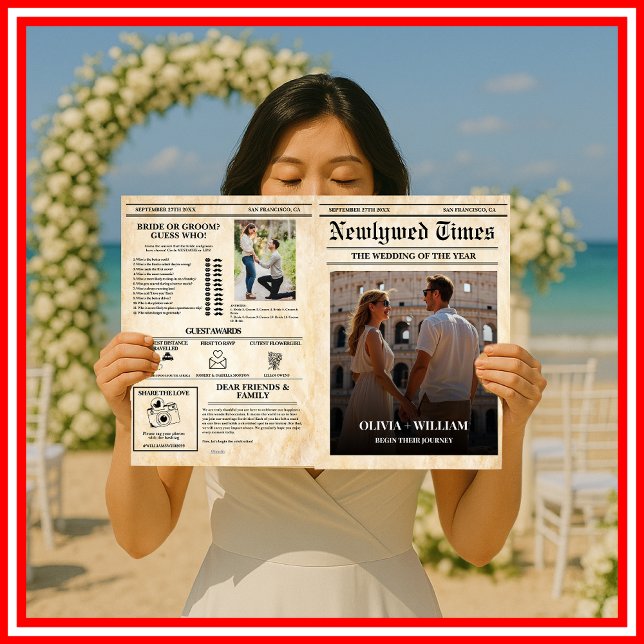 Programme de mariage journalistique rustique Calen (Créateur téléchargé)