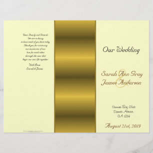 Programme de mariage juif en crème et or