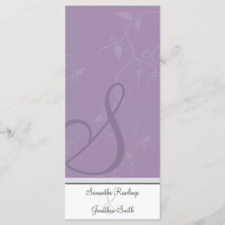 Programme de mariage - Lavande de monogramme Purpl